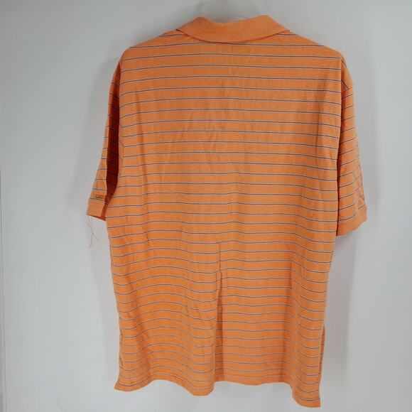 IZOD Men 2XL NWT Orange Blue Stripe Polo Shirt - Picture 2 of 8